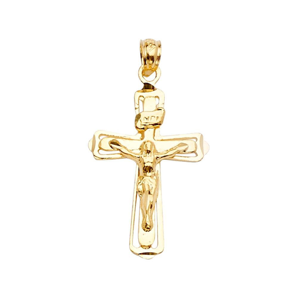 14K Yellow Gold Cross Pendant - PT2191