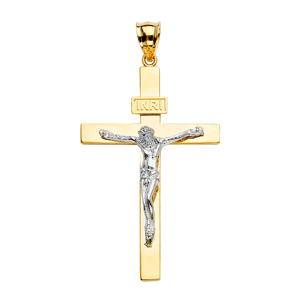 14K Yellow Gold Crucifix Cross Pendant - PT2192