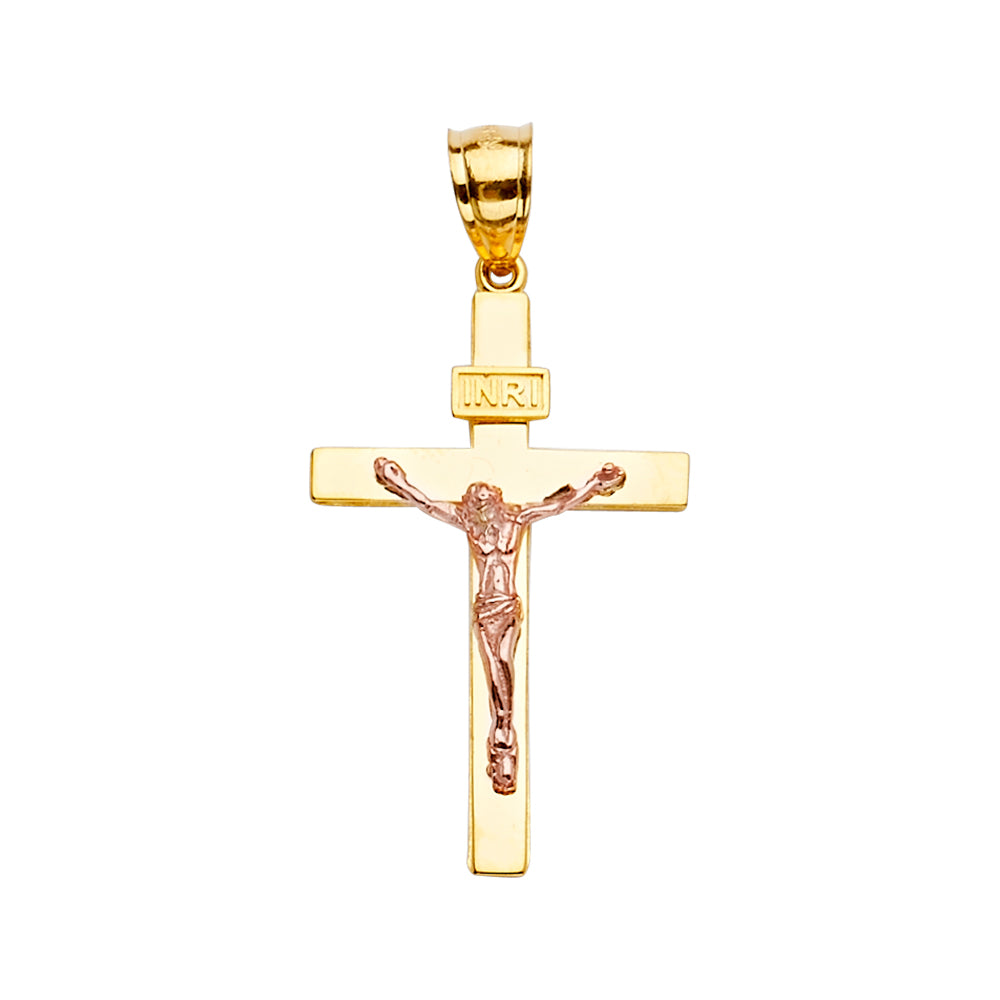14K Yellow Gold Crucifix Cross Pendant - PT2193