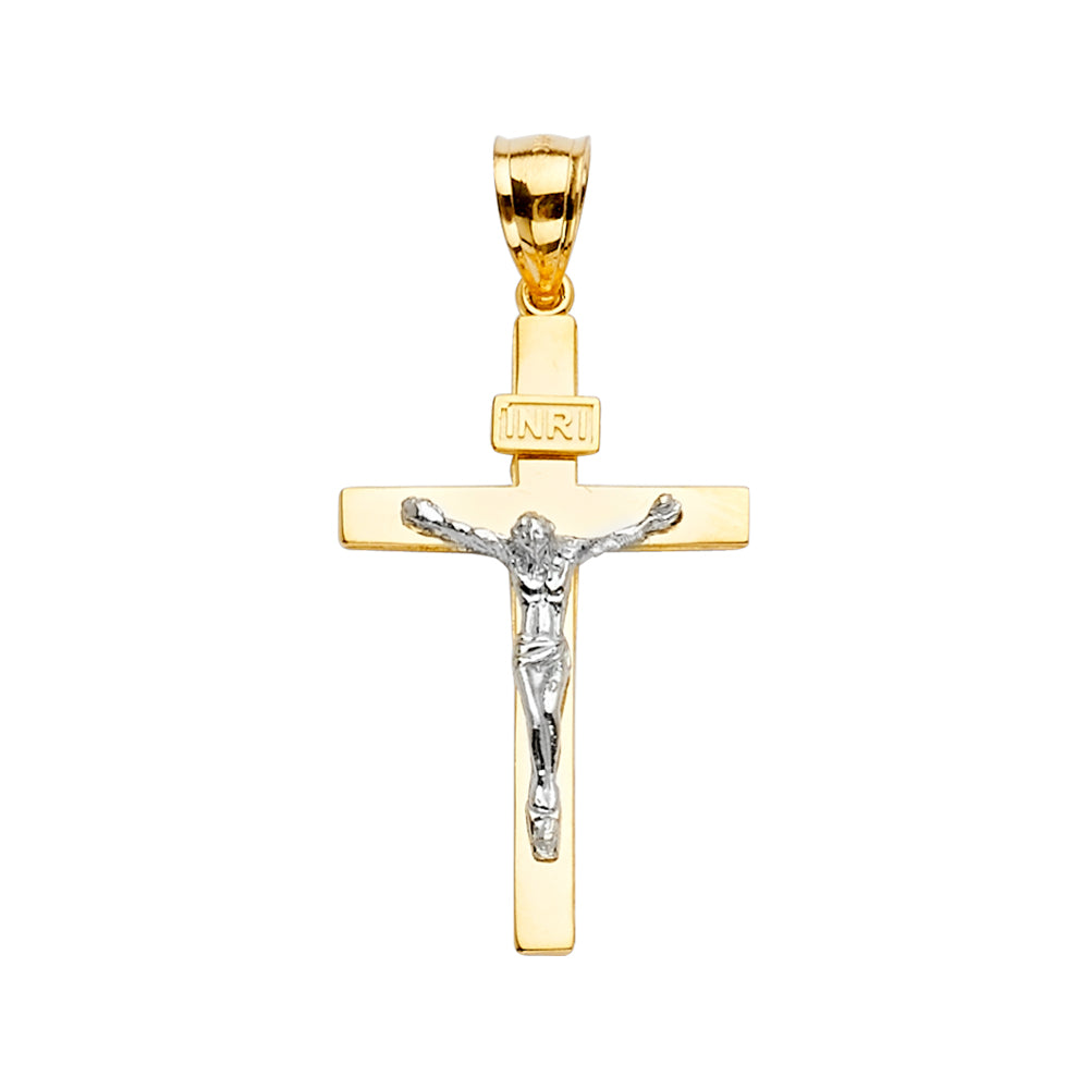 14K Yellow Gold Crucifix Cross Pendant - PT2194
