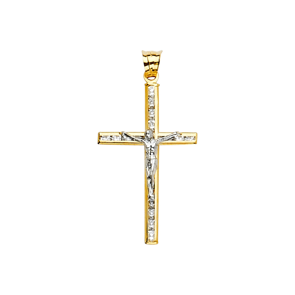 14K Yellow Gold Crucifix Cross Pendant - PT2197