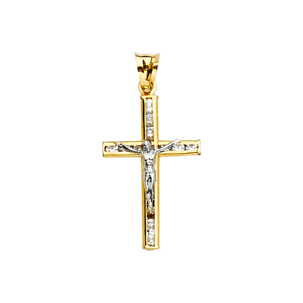 14K Yellow Gold Crucifix Cross Pendant - PT2198