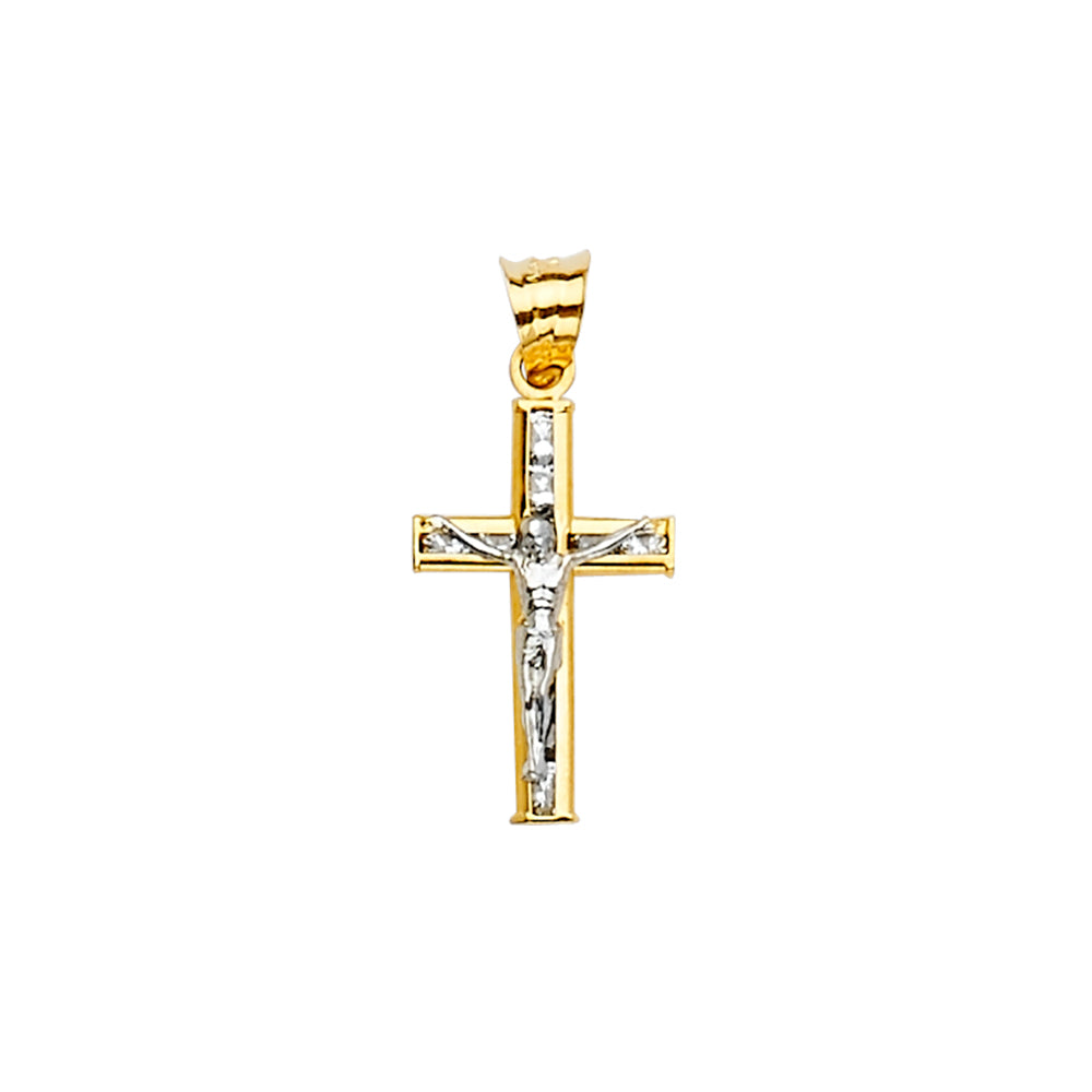 14K Yellow Gold Crucifix Cross Pendant - PT2199