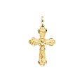 14K Yellow Gold Cross Pendant - PT2200