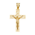 14K Yellow Gold Crucifix Cross Pendant - PT2203