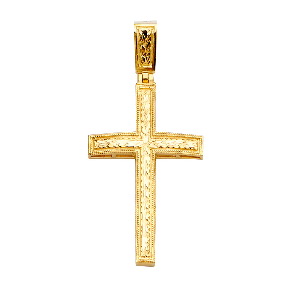 14K Yellow Gold Cross Pendant - PT2205