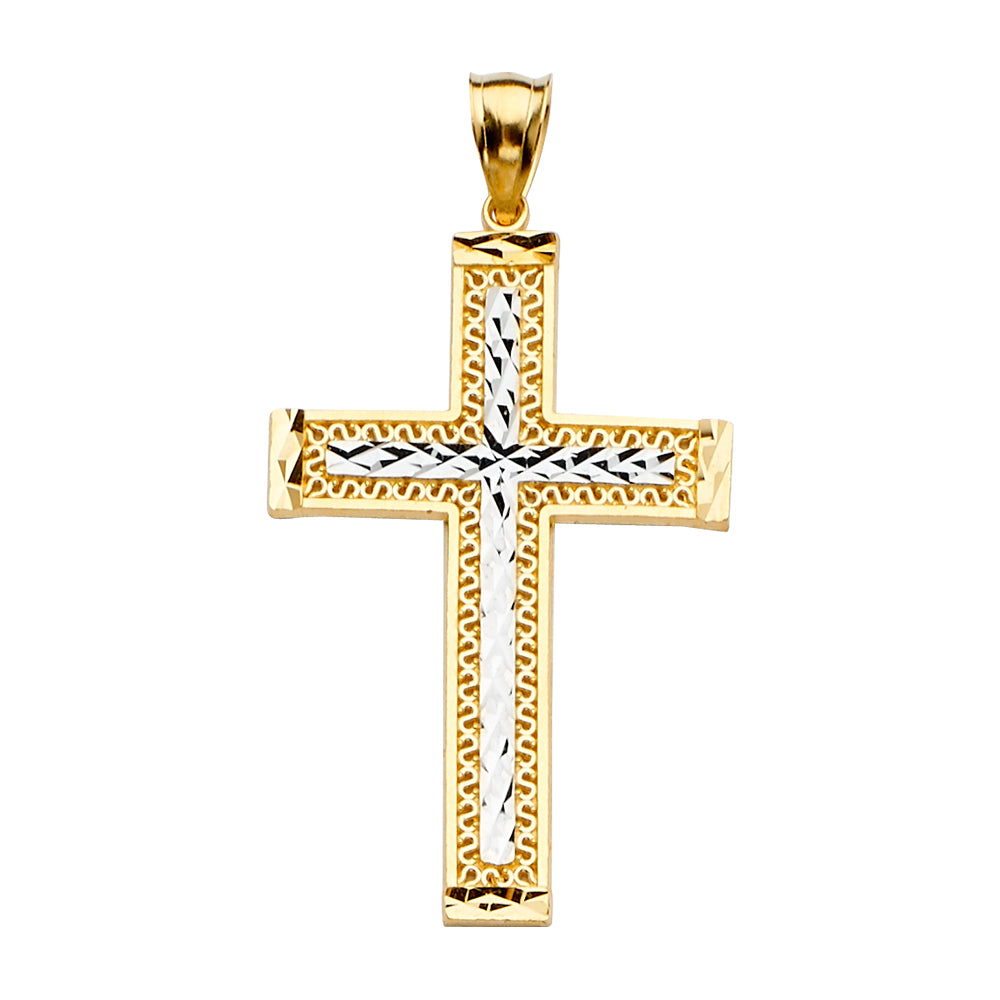 14K Yellow Gold Cross Pendant - PT2206