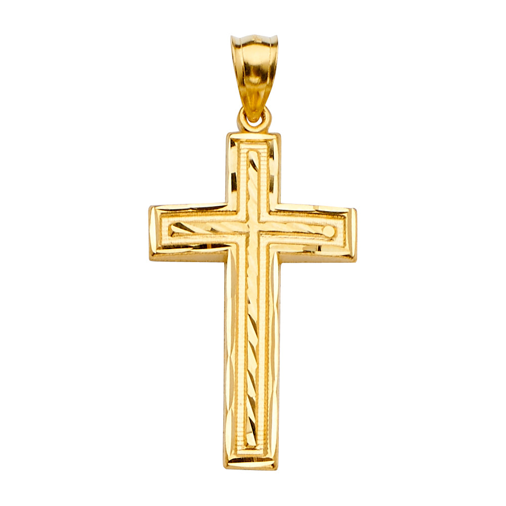 14K Yellow Gold Cross Pendant - PT2207