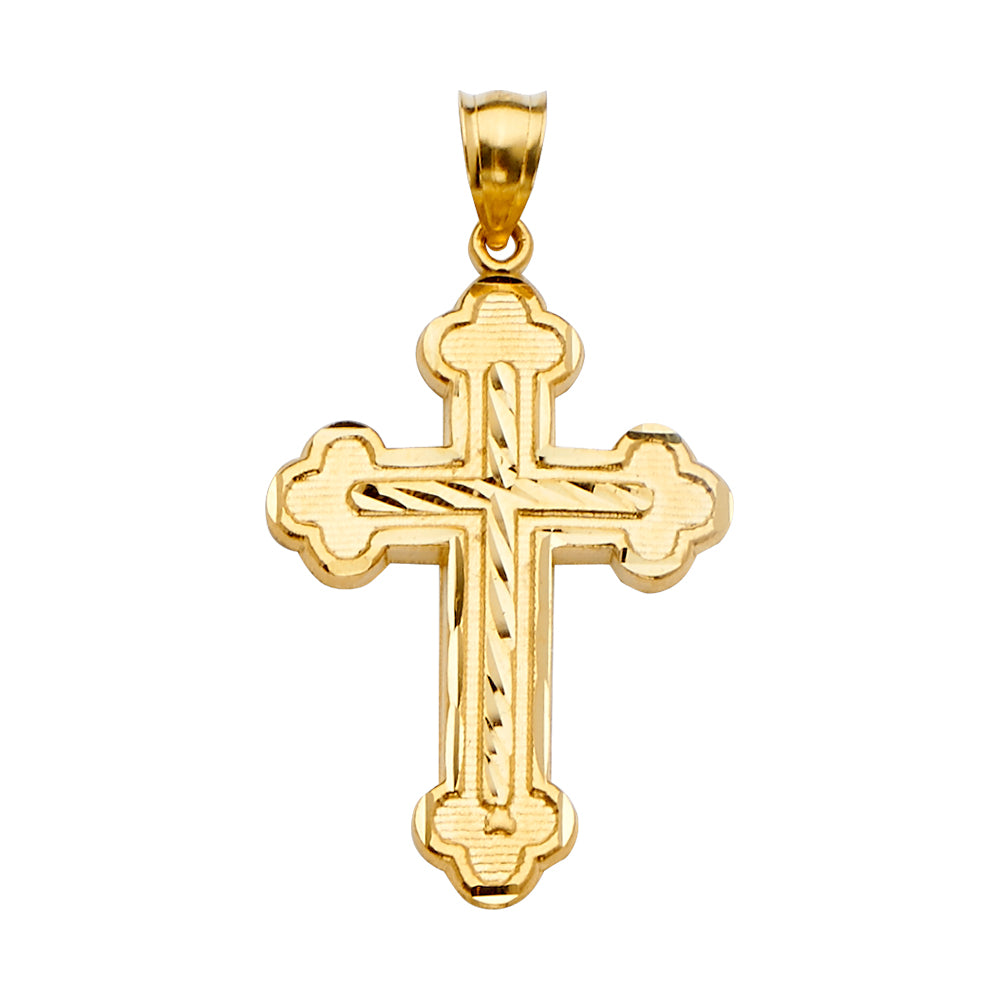 14K Yellow Gold Cross Pendant - PT2208