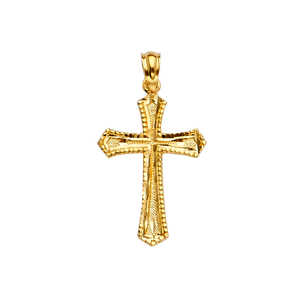 14K Yellow Gold Cross Pendant - PT2222