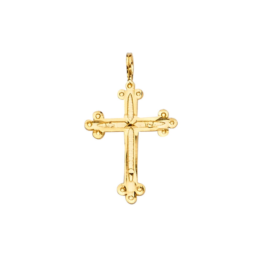 14K Yellow Gold Cross Pendant - PT2223