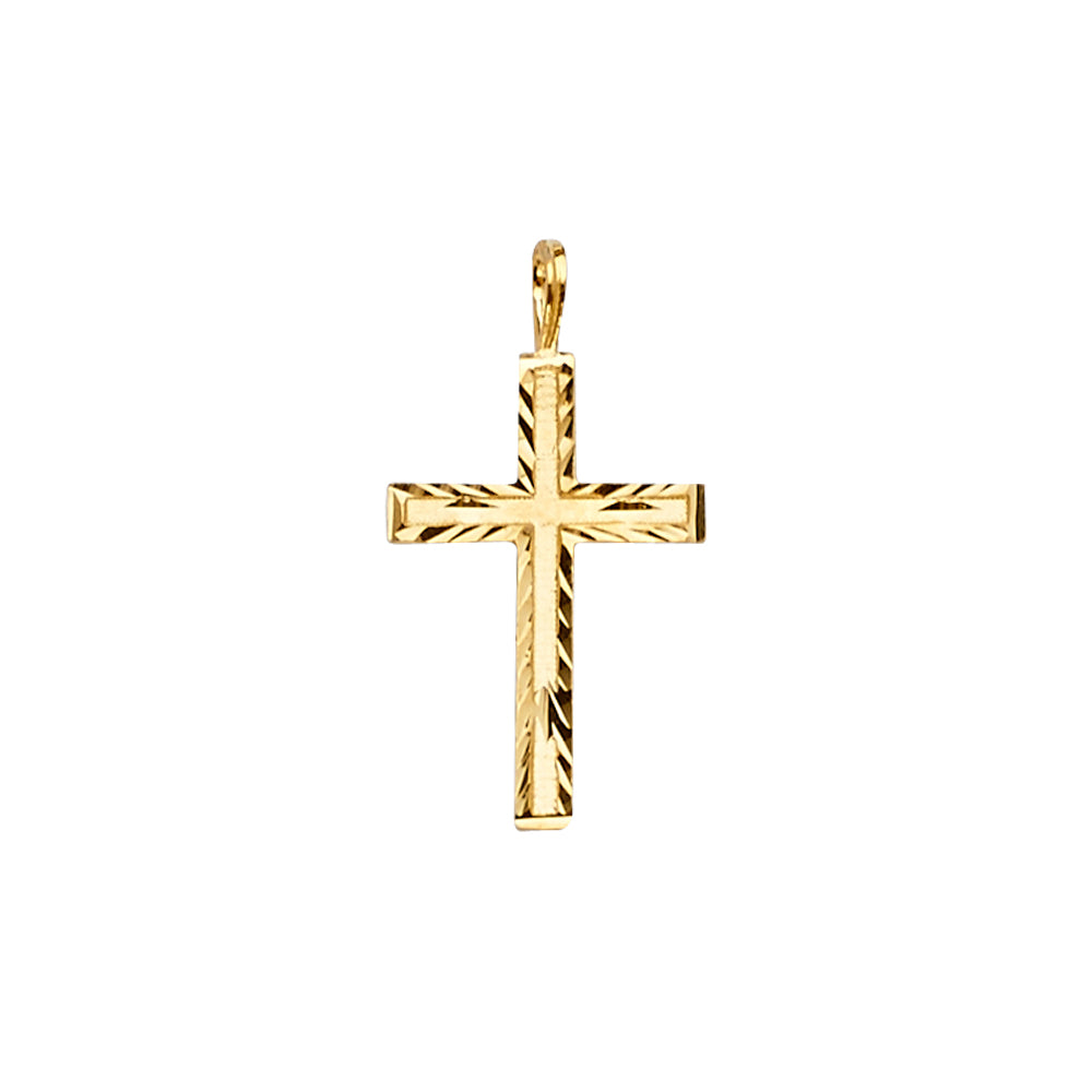 14K Yellow Gold Cross Pendant - PT2225