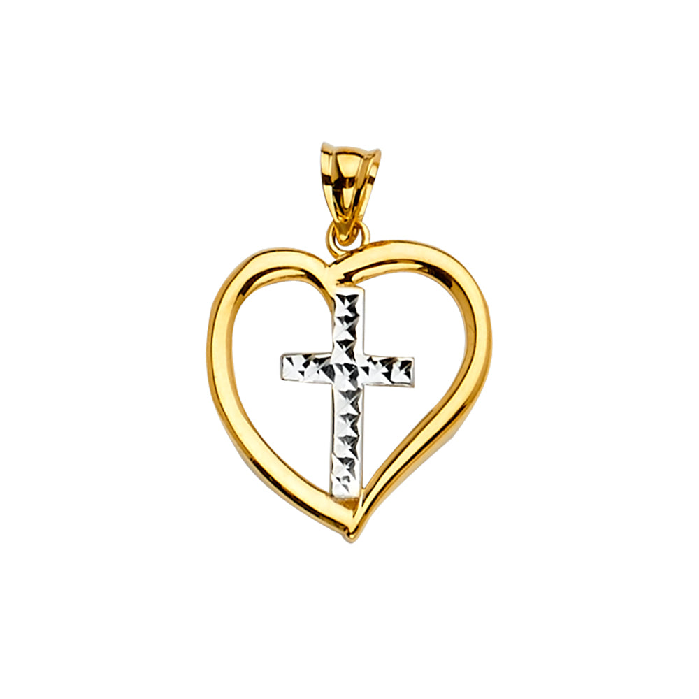 14K Yellow Gold Cross Pendant - PT2229
