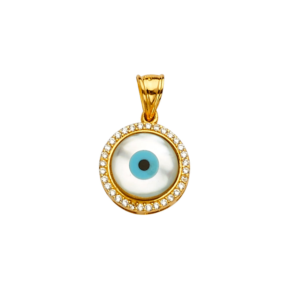 14K Yellow Gold Nature, Sports, Evil Eye & Baby Pendant - PT2232