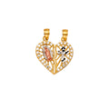 14K Yellow Gold Mom, Family, Baby & Heart Pendant - PT2318