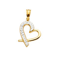 14K Yellow Gold Mom, Family, Baby & Heart Pendant - PT2368