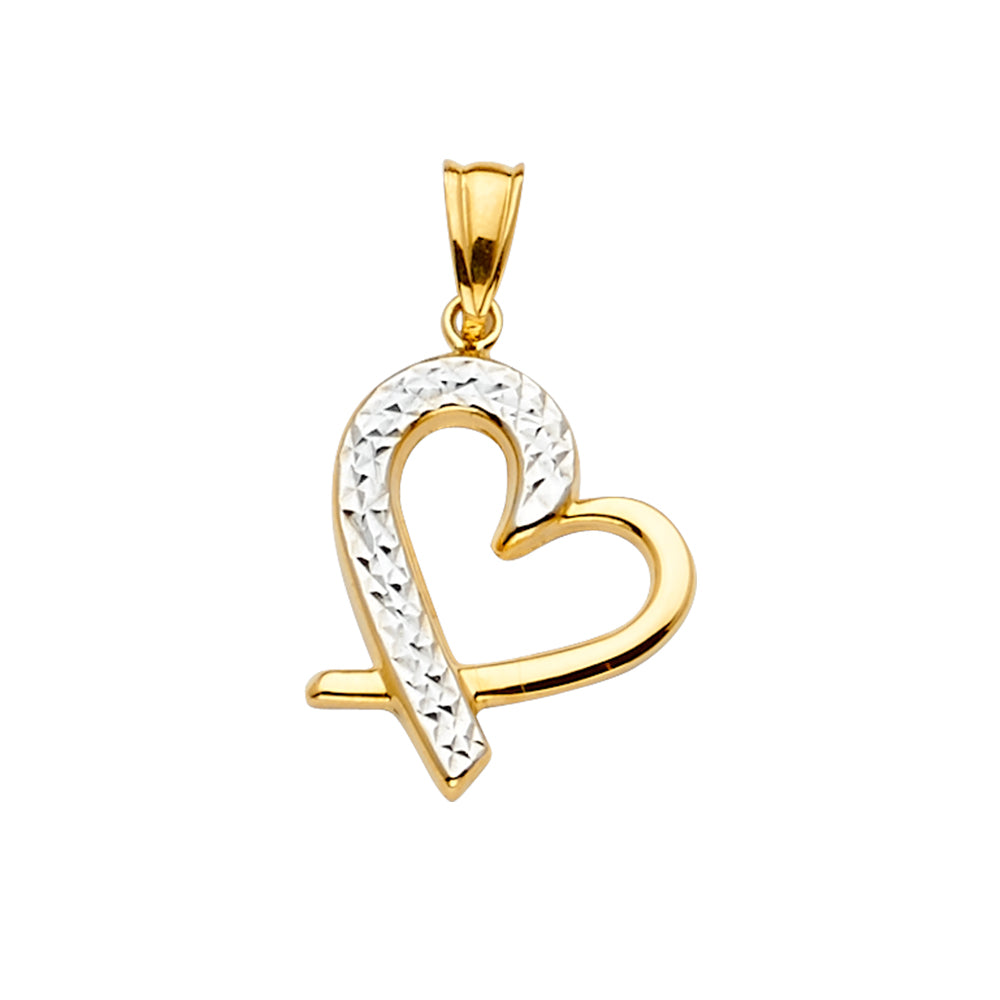 14K Yellow Gold Mom, Family, Baby & Heart Pendant - PT2368