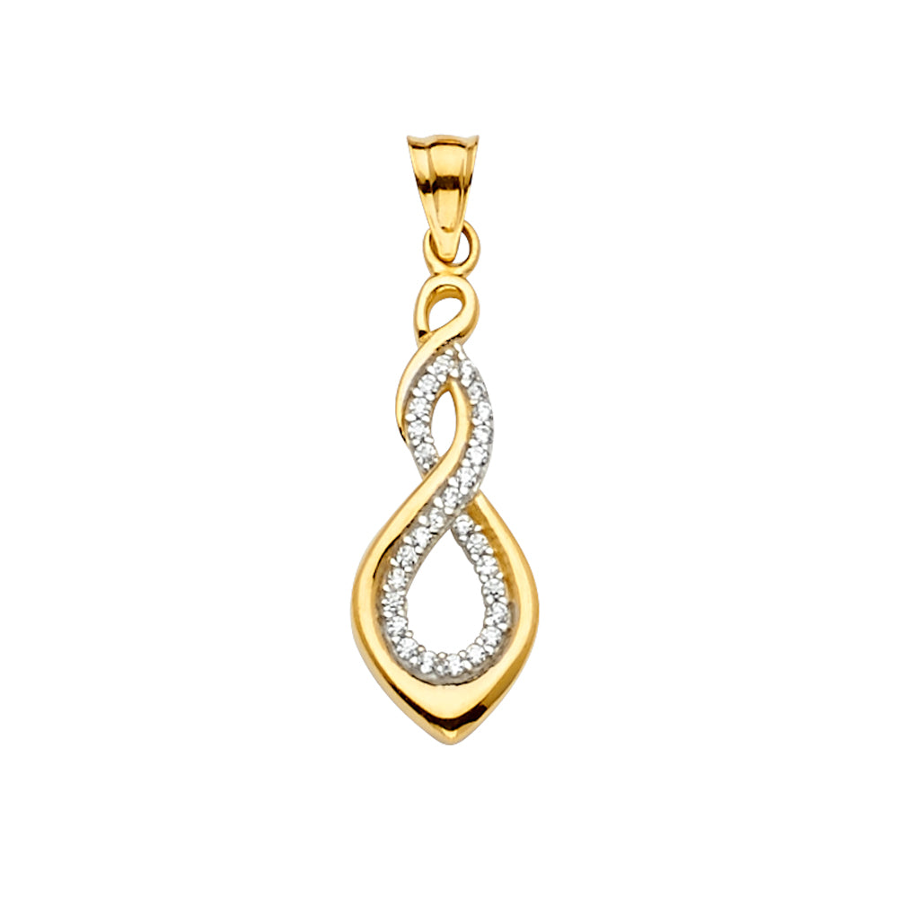 14K Yellow Gold Mom, Family, Baby & Heart Pendant - PT2369