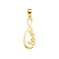 14K Yellow Gold Mom, Family, Baby & Heart Pendant - PT2370
