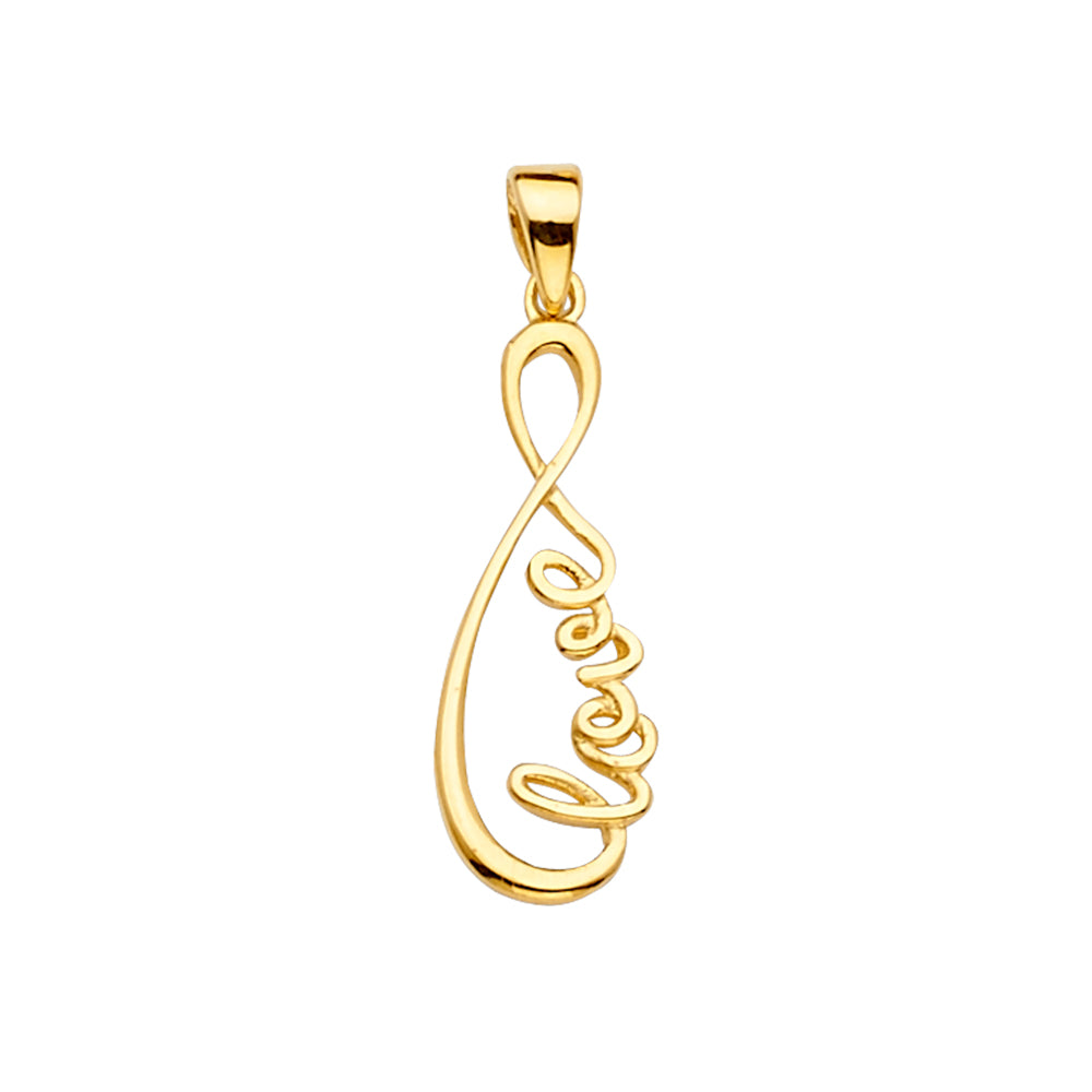 14K Yellow Gold Mom, Family, Baby & Heart Pendant - PT2370