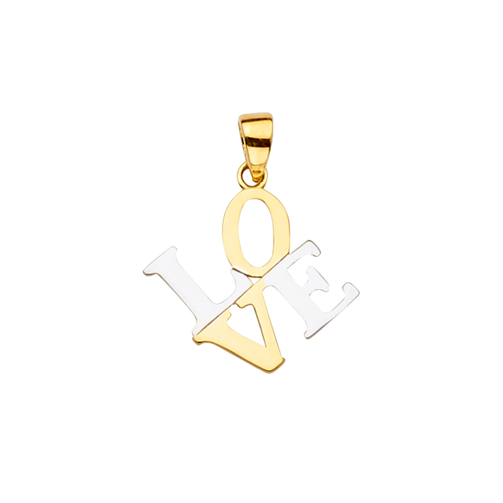 14K Yellow Gold Mom, Family, Baby & Heart Pendant - PT2371