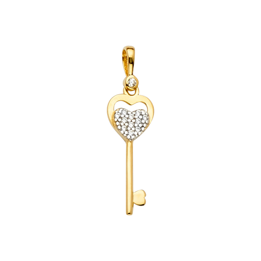 14K Yellow Gold Key, Music & Assorted Pendant - PT2372