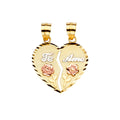 14K Yellow Gold Mom, Family, Baby & Heart Pendant - PT2375