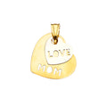 14K Yellow Gold Mom, Family, Baby & Heart Pendant - PT2391