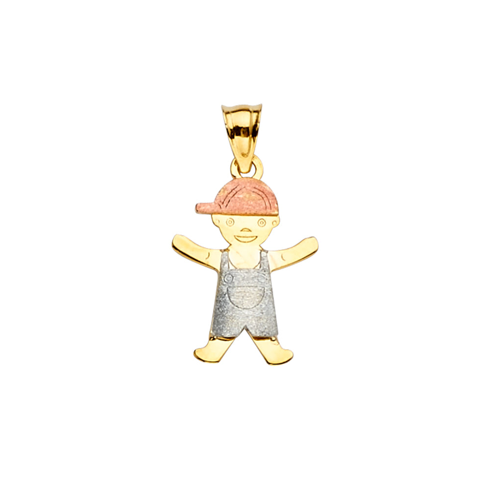 14K Yellow Gold Mom, Family, Baby & Heart Pendant - PT2398