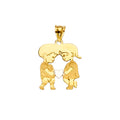 14K Yellow Gold Mom, Family, Baby & Heart Pendant - PT2404