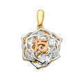 14K Yellow Gold Flower & 15 Años Pendant - PT2510