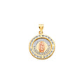 14K Yellow Gold Mom, Family, Baby & Heart Pendant - PT2521