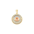 14K Yellow Gold Mom, Family, Baby & Heart Pendant - PT2522