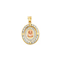 14K Yellow Gold Mom, Family, Baby & Heart Pendant - PT2524