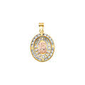 14K Yellow Gold Flower & 15 Años Pendant - PT2527