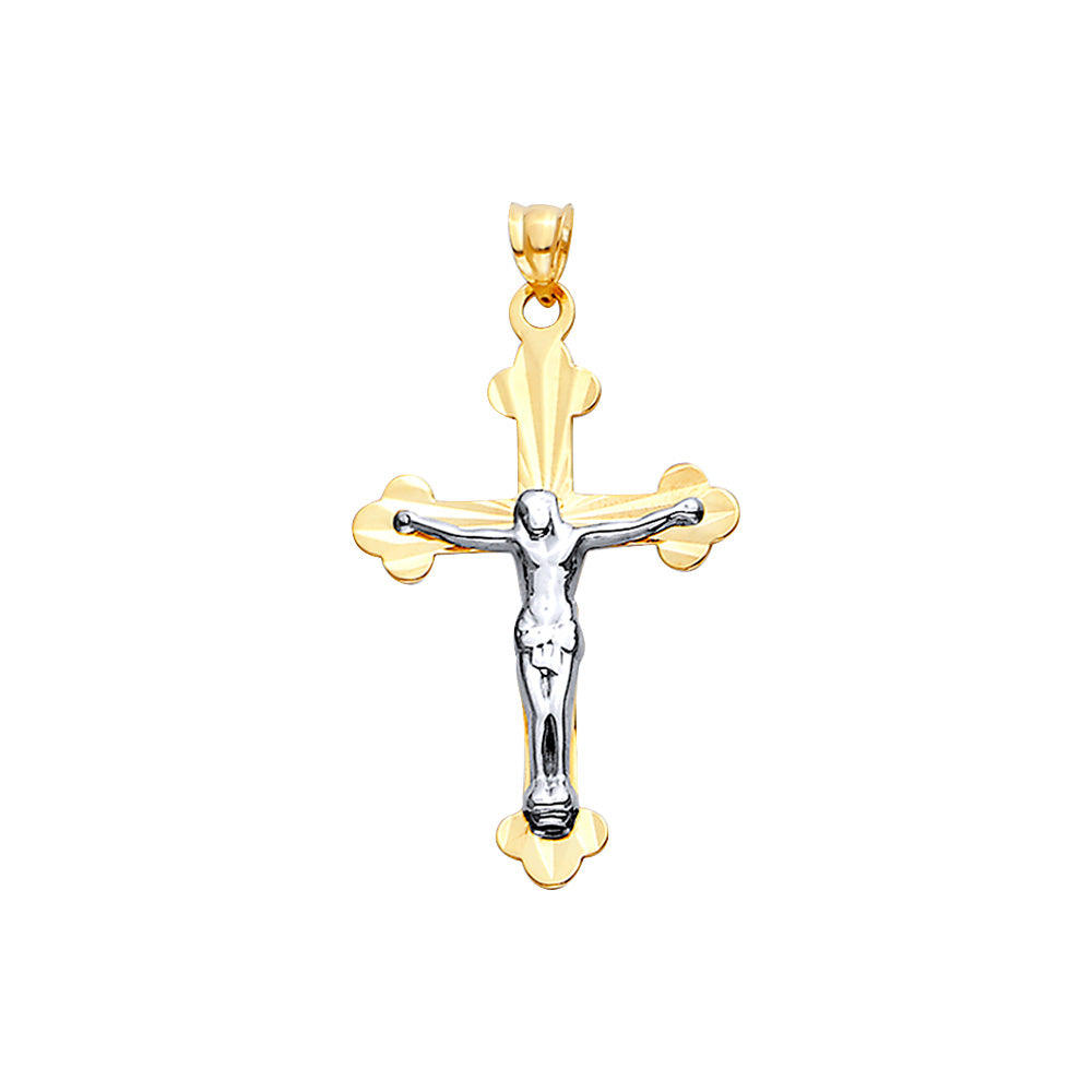 14K Yellow Gold Crucifix Cross Pendant - PT2529