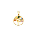 14K Yellow Gold Mom, Family, Baby & Heart Pendant - PT2541