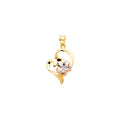 14K Yellow Gold Flower & 15 Años Pendant - PT2547