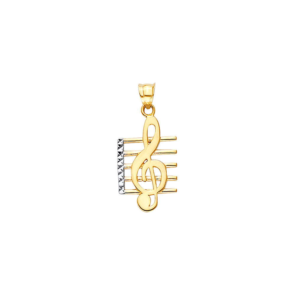 14K Yellow Gold Key, Music & Assorted Pendant - PT2553