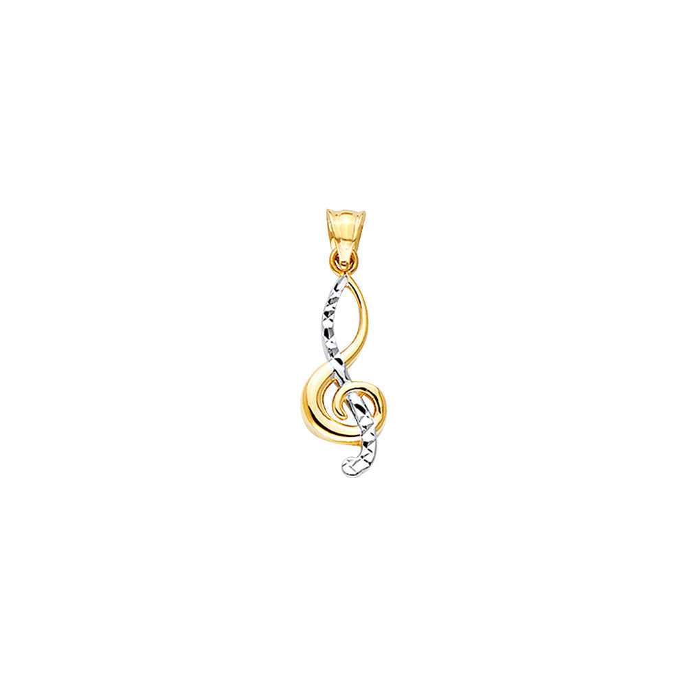 14K Yellow Gold Key, Music & Assorted Pendant - PT2554