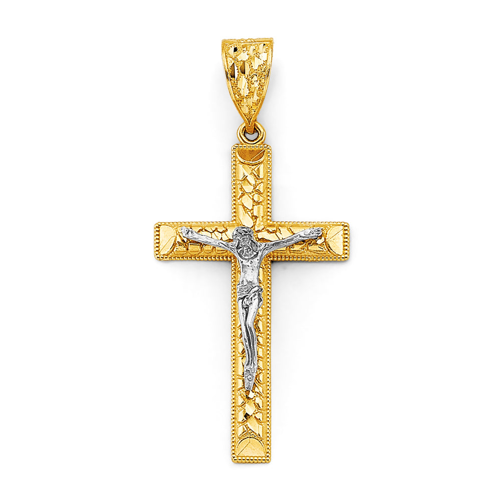 14K Yellow Gold Crucifix Cross Pendant - PT2591