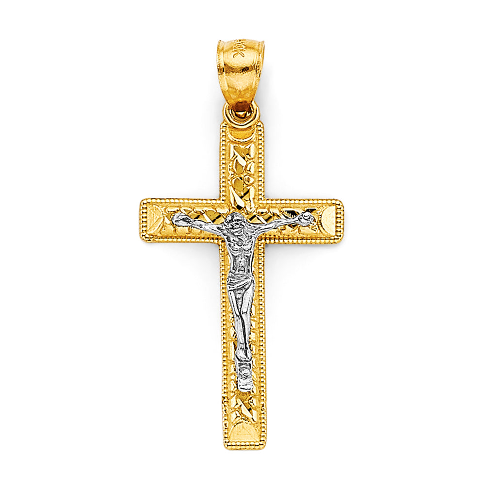 14K Yellow Gold Crucifix Cross Pendant - PT2592