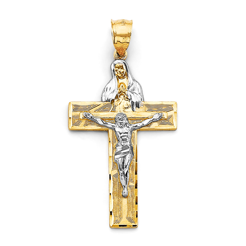 14K Yellow Gold Crucifix Cross Pendant - PT2594