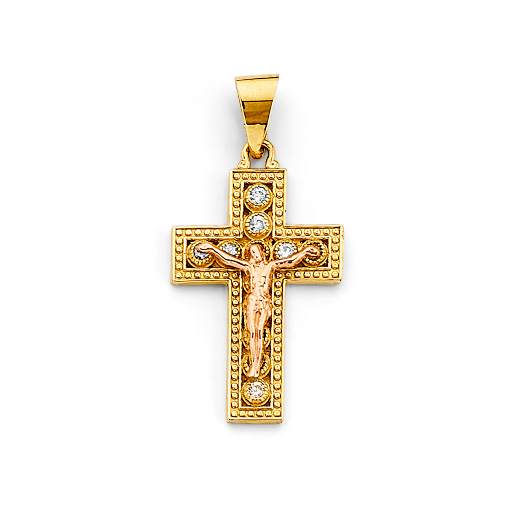 14K Yellow Gold Cross Pendant - PT2595
