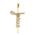 14K Yellow Gold Cross Pendant - PT2603