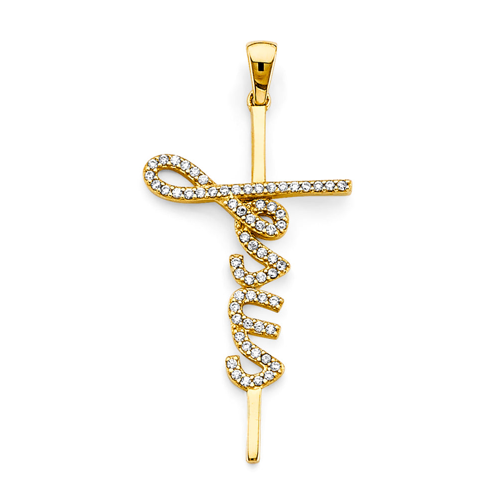 14K Yellow Gold Cross Pendant - PT2603