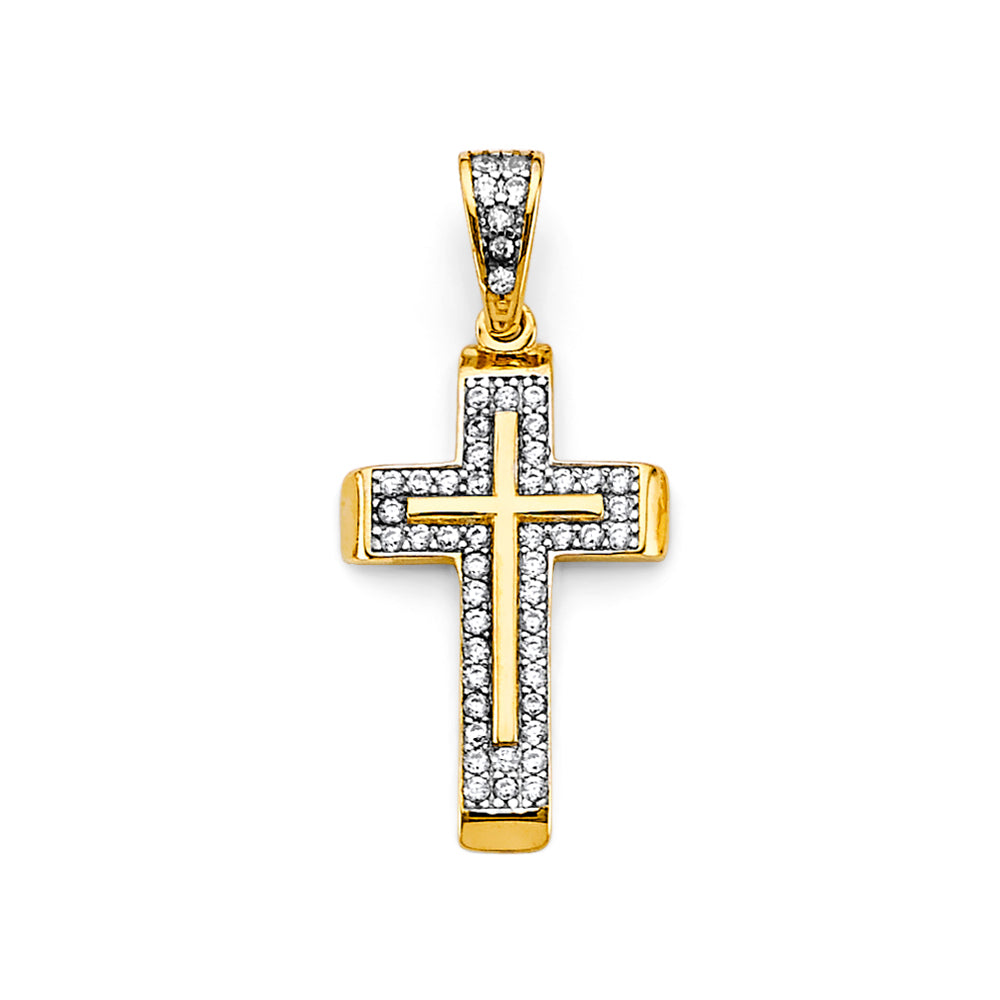 14K Yellow Gold Cross Pendant - PT2605