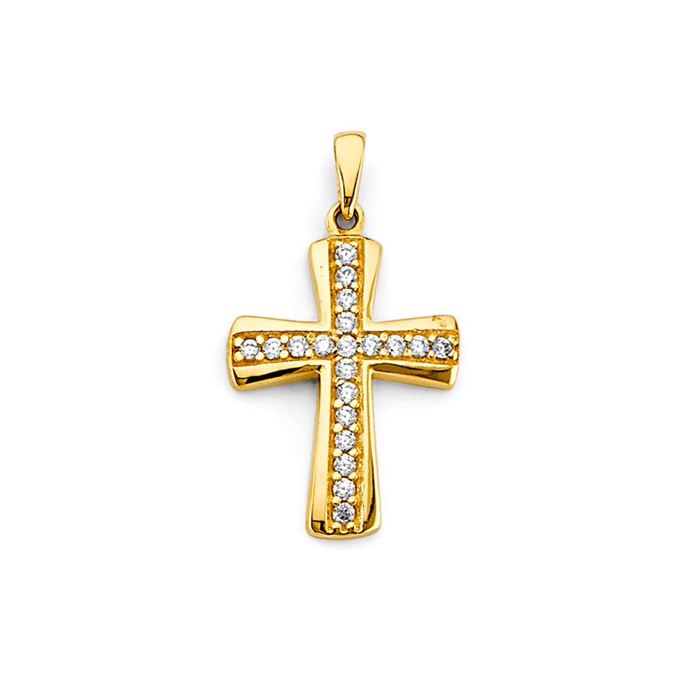 14K Yellow Gold Cross Pendant - PT2607