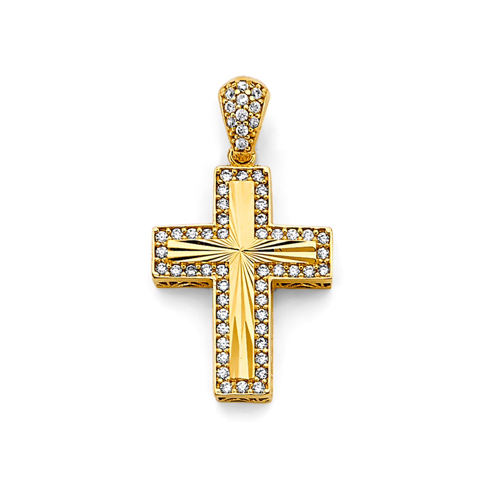 14K Yellow Gold Cross Pendant - PT2608