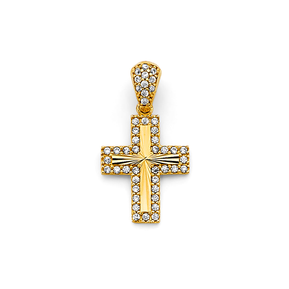 14K Yellow Gold Cross Pendant - PT2609